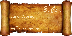 Bere Csongor névjegykártya